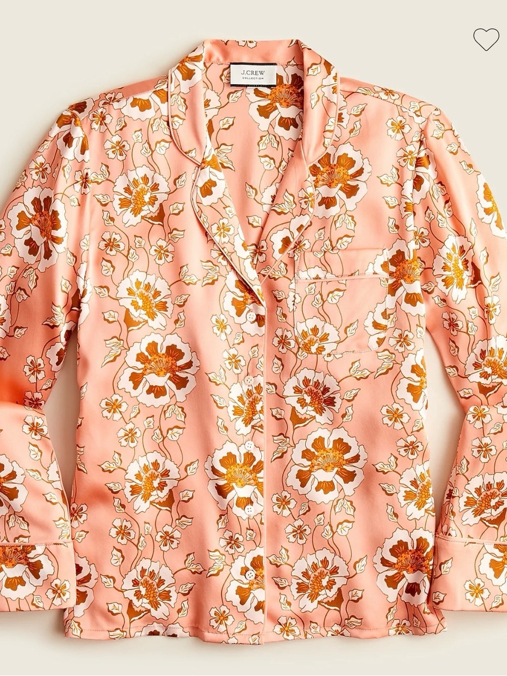 J.Crew Silk Pajama Shirt In Climbing Floral
